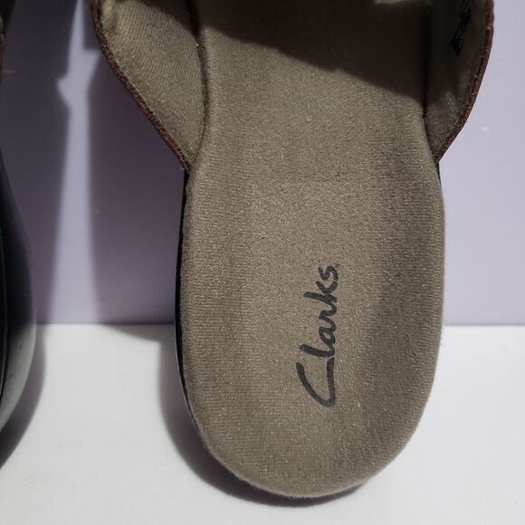 Clark's Bronze Leather Open Toe Slip On Sandals Women's Sz 10 M - Picture 8 of 10